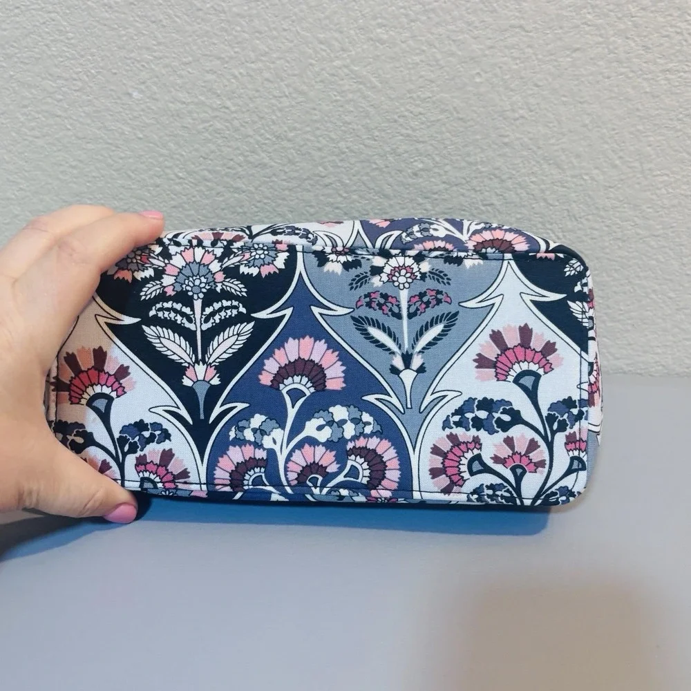 Vera Bradley Ornate Blooms Cosmetic Organizer Zip Case  Travel Makeup Storage